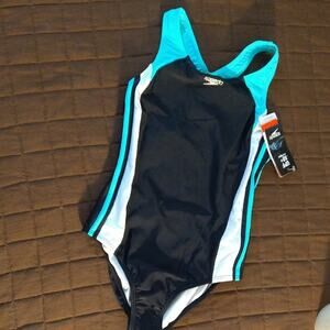 Speedo Black and Blue One Piece Swimwear Athletic Design